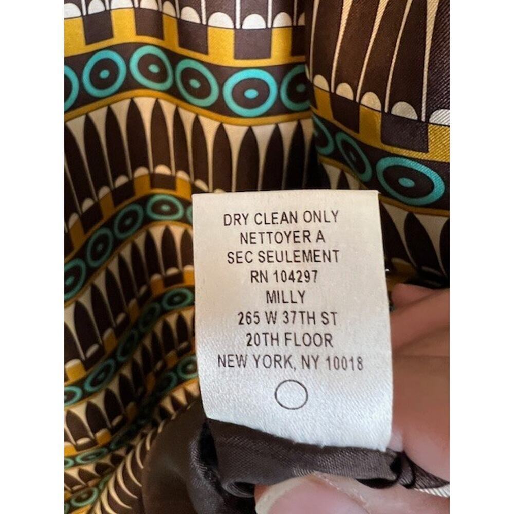 Milly Of New York 100% Silk Short-Sleeve Tribal-Print Dress Sz 4 Lined - Picture 8 of 10